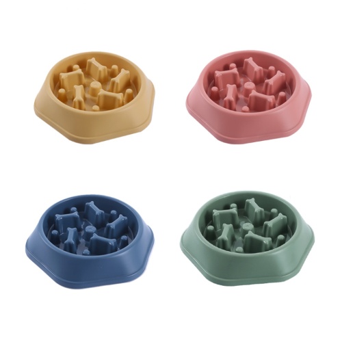 Plastic bone shape slow feeder bowl MH012  27.4x21.2x6 CM