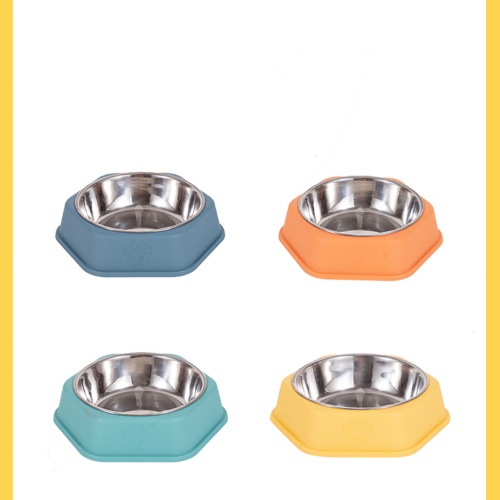 Plastic pet bowl with or without stainless bowls MH052 17X5CM / 19.5X6CM / 23X6CM