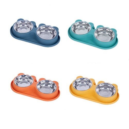 Plastic bear shape pet bowl for double MH038/038L  33X16.5X4.3CM / 38X19X5CM