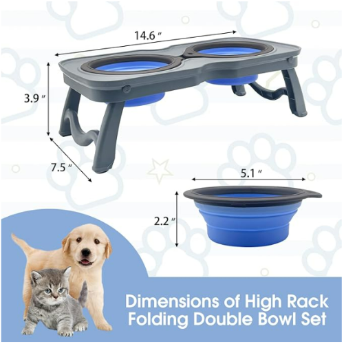 Plastic fold pet bowl for two way used SZ0020    42.8X22X3.8CM 