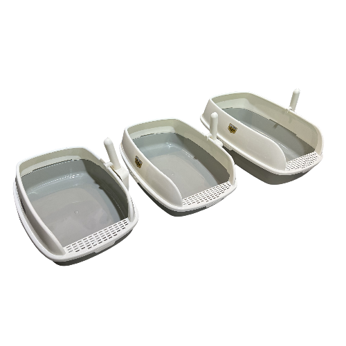 Plastic cat litter box for 3 sizes 39X29X14CM  45X34X15.5CM  56X40X20CM